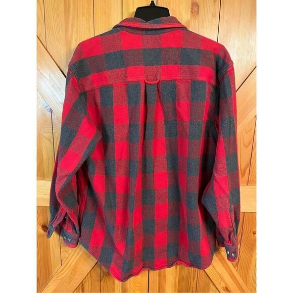 Gander Mtn Guide Series Heavy Flannel Shirt Shacket Large Tall Red Buffalo Plaid - Picture 4 of 5